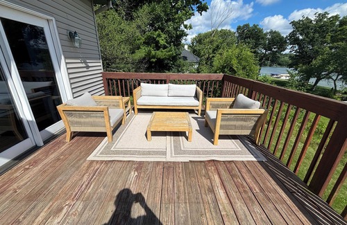 Battle Creek House | Waterfront Family Lake House Lux Decor, Electric Fire Pit + More