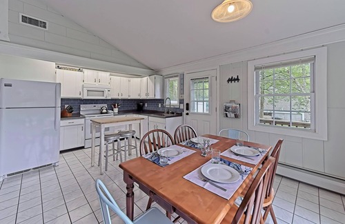 East Falmouth House | Waterfront Getaway w/Private Dock, Deck, Central A/C, & Kayaks
