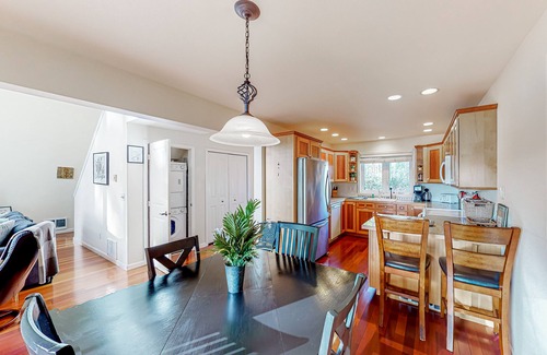 Belfair House | Waterfront home on Trails End Lake with private hot tub, fishing pier, & firepit