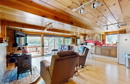 Sanbornton Cabin | Waterfront home with firepit, grill, & scenic deck - near outdoor recreation