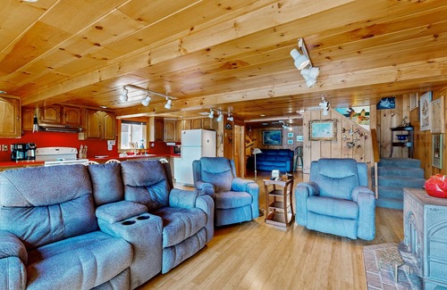 Sanbornton Cabin | Waterfront home with firepit, grill, & scenic deck - near outdoor recreation