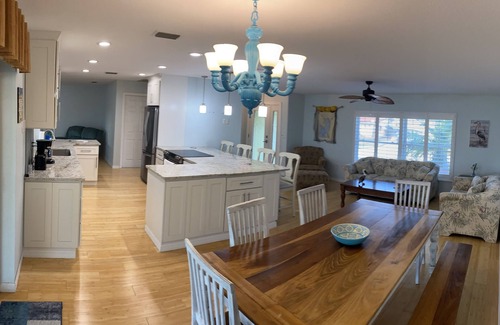Edgewater House | Waterfront house, boat dock, pool, walking distance to Port Charlotte Beach