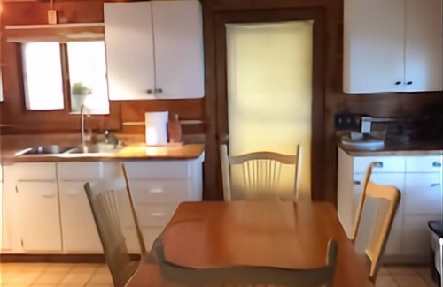 Egg Harbor Cabin | Waterfront Log Home, WiFi, 3 bedrooms, Direct TV, Fire Pit