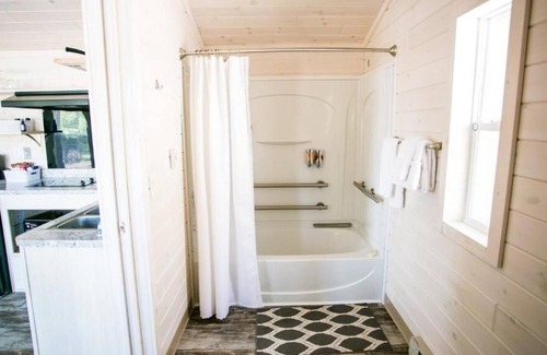 Steele Creek House | Waterfront Studio Cabin With Shared Porch #12 at Long Cove Resort by Redawning