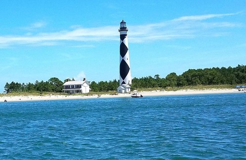 Harkers Island House | Waterfront vacation rental with views of Cape Lookout Lighthouse!