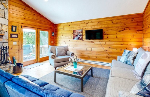 Vilas Other | Wilderness retreat with a wood-burning fireplace, grill, & deck - mtn views