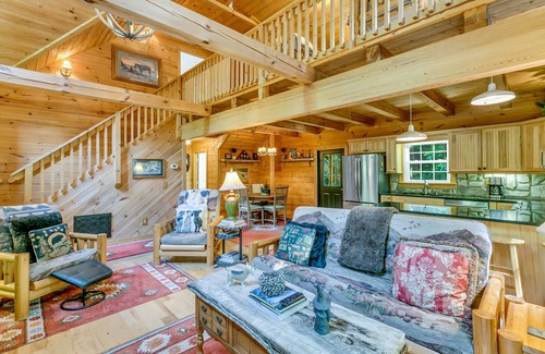 Maggie Valley Cabin | WindFall-Stunning and Secluded Creekside Cabin, Pet Friendly, Two Fire Pit Areas