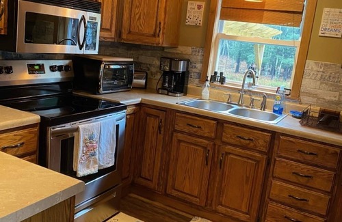 Town of Conesville Cabin | Windham 2 BR Cabin In The Woods With Bonus Vintage Updated Camper .