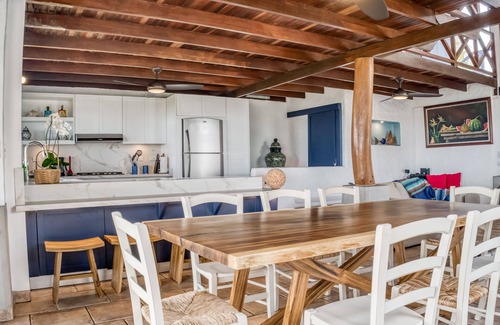 Cerro Plano House | Wonderful beachfront property in Tivives with palm trees, private pool, and AC