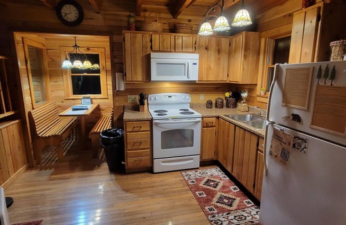 Rogers Cabin | Wonderful secluded cabin with wi-fi, hot tub and large fire pit on a cliff side