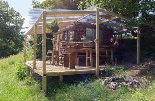 Abergele Cabin | Wood Cabin & 4 Large Bell Tents - Hapus Hideaway