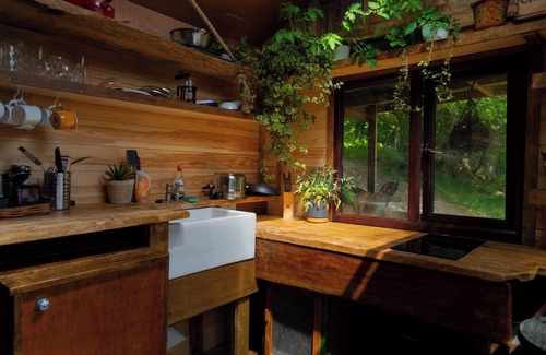 Abergele RV Rental | Wood Cabin & 4 Large Bell Tents - Hapus Hideaway