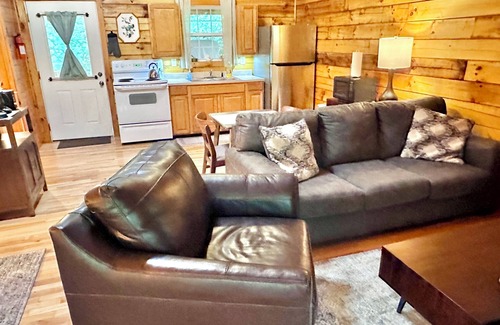 South Bloomingville Cabin | Yesteryear: Private + Handicap accessible couples cabin in Hocking with hot tub!