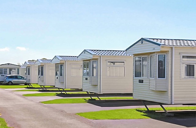 12ft-wide caravan with one double and one twin.