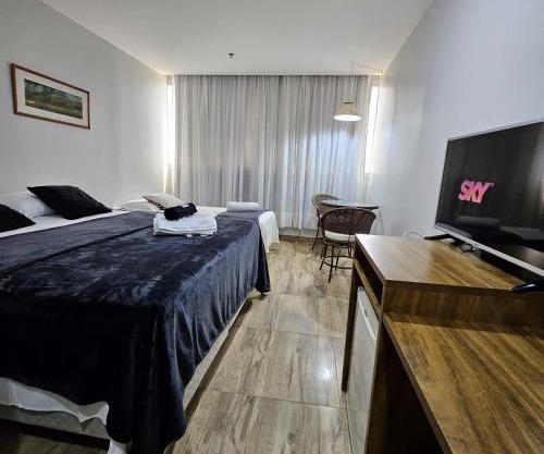 305- Flat charmoso 3 pessoas garagem e lazer bem localizado