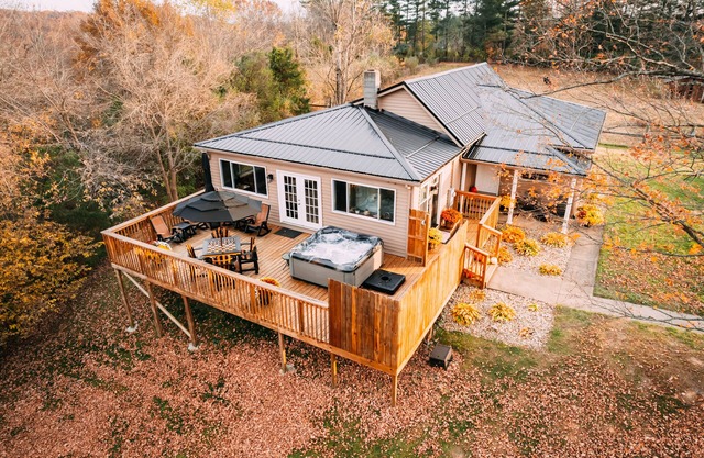 A feel of Gatlinburg as you sit in the jacuzzi overlooking southern Ohio hills.