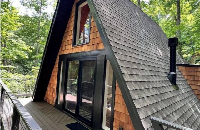 A-Frame cabin in the woods