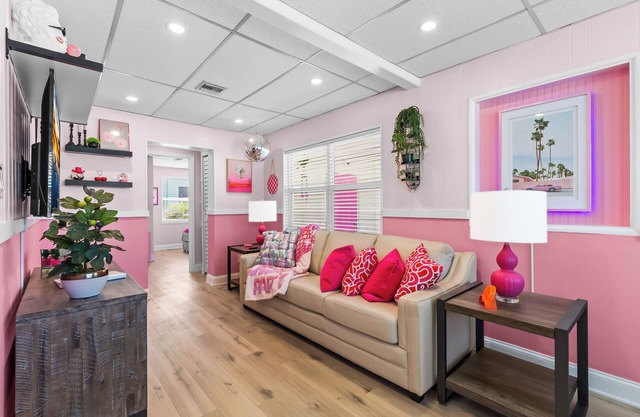 All New Pink She Shed by the Seashore is just steps from the sand