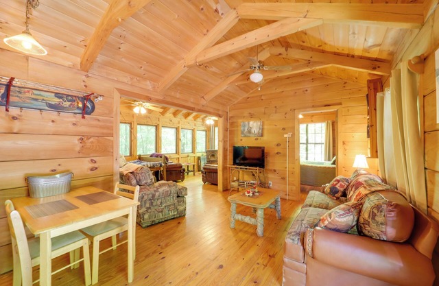 All-Season Sunroom + Hot Tub: Marion Cabin Retreat
