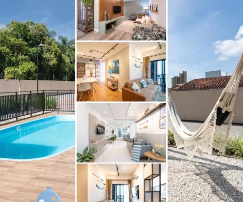 Apartamentos em Bal Piçarras 150 M DA PRAIA com Sacada Wi Fi, Piscina, Portaria 24h, Playground e vaga de GARAGEM