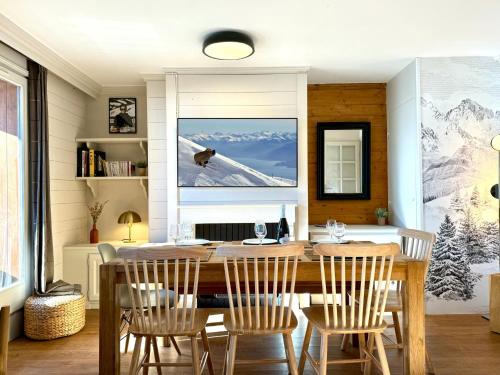 Appartement 6 8 personnes, balcon vue montagne, ski aux pieds