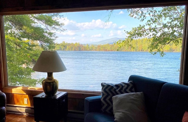 Architectural beach getaway on Lake Winnipesaukee