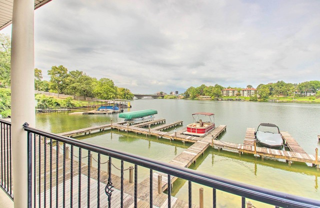 Balcony & Boat Slip: Lakefront Unit in Hot Springs