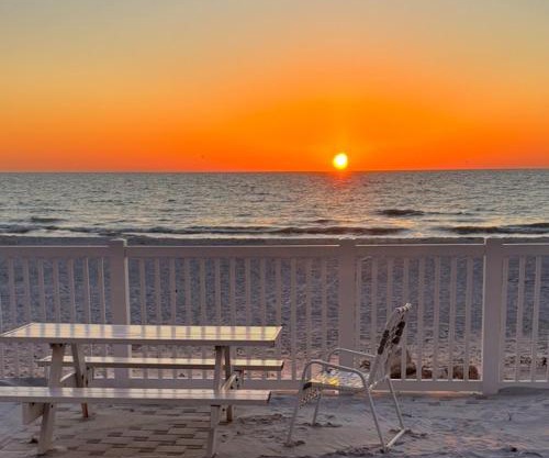 Beach Retreat Ocean View Condo Steps from Beach, Beautiful Sunsets & Gulf Swims Await!