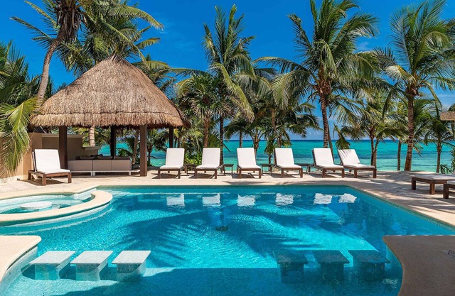 Beachfront 12BR Villa Lol-Beh, Near Tulum w/Pool and Stunning Rooftop Views