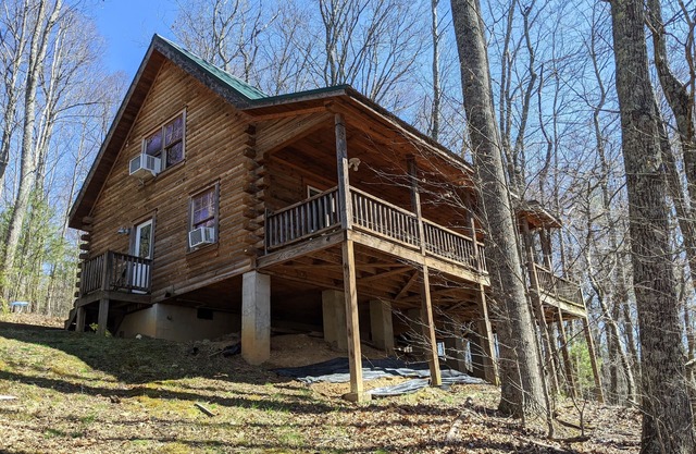 BLUE MOON CABIN: Pet friendly, 54 acres, hot tub, creek frontage, great fishing