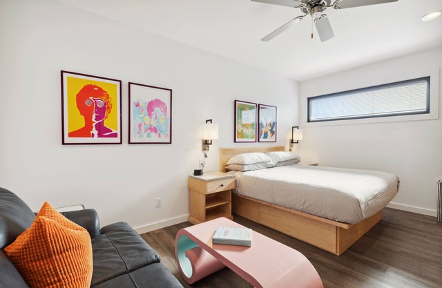 Boutique Hotel Folly Room 3: King Studio - cozy porch views of the Folly River