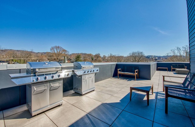 Bright Asheville escape near downtown with WiFi, rooftop deck & balcony