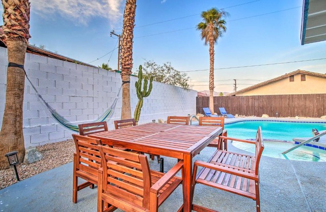 Chic Desert Hot Springs Oasis with Game Room!