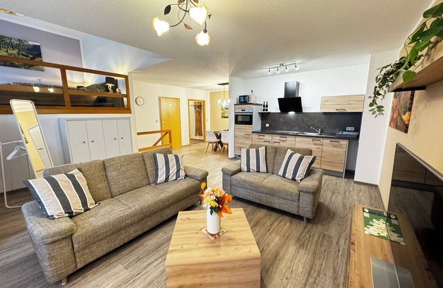 Comfortable 72m² loft apartment near the bathing gardens and sauna complex.