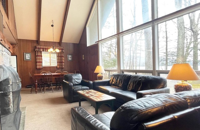 Cottage 26 is nestled among evergreens with a spectacular view of Big Pocono