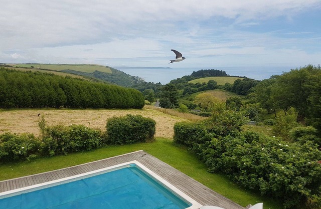 Country House by sea with heated outdoor pool in 32 acres & stunning sea views
