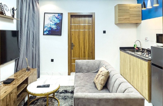 Cozy 1 bedroom apartment in Ikate, Surulere, Lagos with AC, WiFi