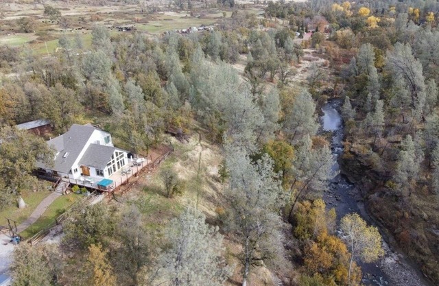 Creekside Mountain Home with private waterfall & farm near Lassen Burney Shasta