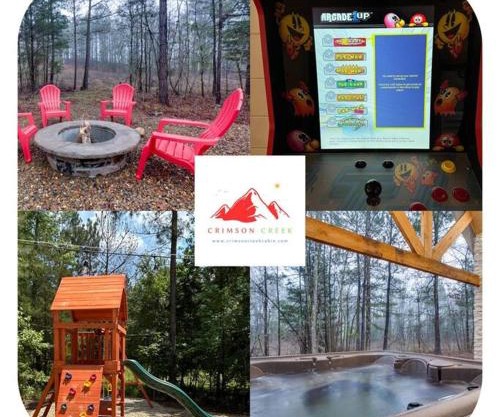 Crimson Creek Cabin - Ideal for Friends or 1- 2 Families, Play set, Hot Tub