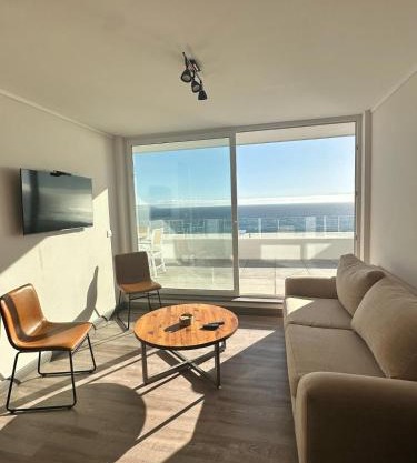 Depto con vista al mar en primera línea, terraza 20 mts y estacionamiento