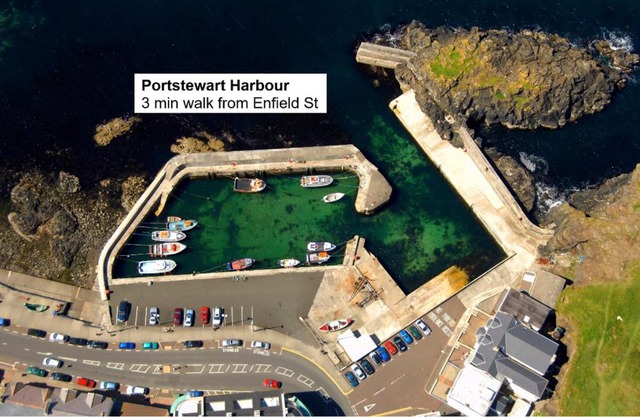 Enfield Street house behind Portstewart promenade with partial sea view from front 3 bed sleeps 7