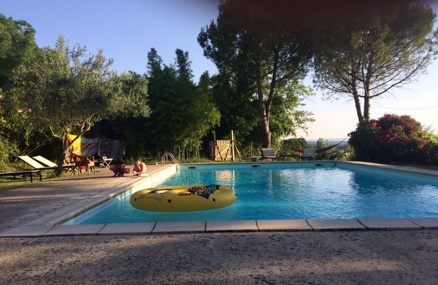 Family holiday pool "under the stars