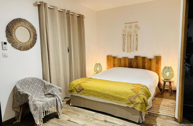 Bohemian room with heated pool and free Wi-Fi