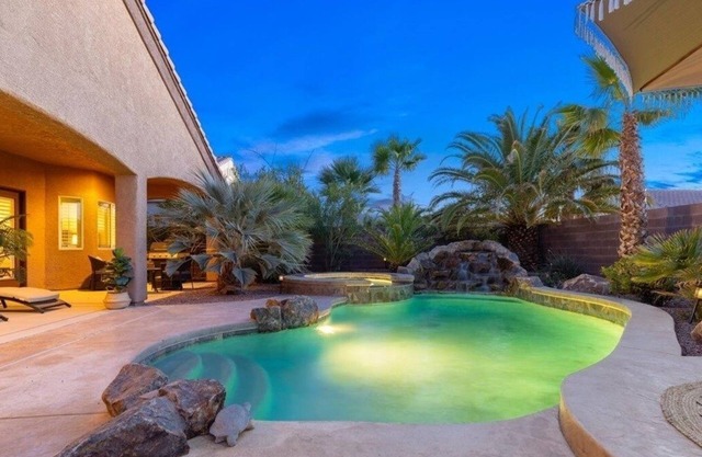 Gated single story 3 bed 3 bath 1 office house with private pool and spa