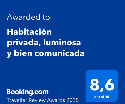 Habitación privada, luminosa y bien comunicada