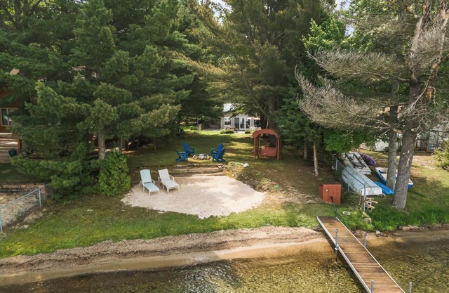 Higgins Lake Private Beachfront Home w/Dock, Boat Mooring, Sunset & Sunrise View