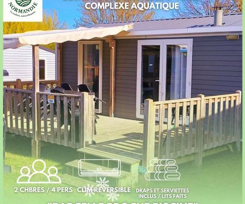 Houlgate-154- Mobilhome cosy 4 personnes Camping 5 étoiles