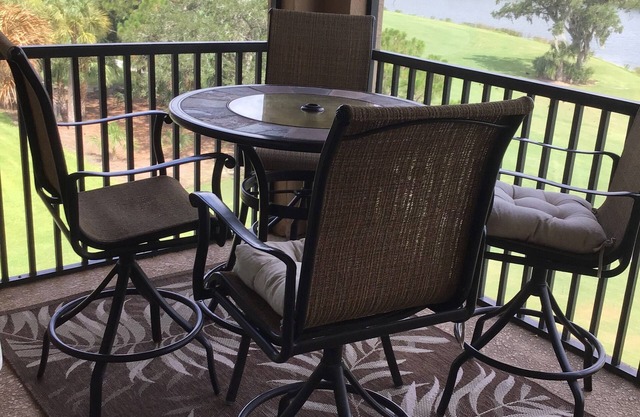 Incredible top floor view in coveted River Strands that includes Golf!