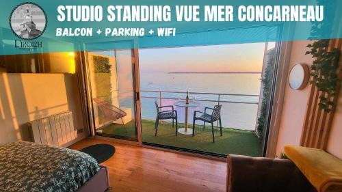 - L'IROIZH - CONCARNEAU - VUE MER PANORAMIQUE - STUDIO STANDING PLAGE DES SABLES BLANCS - PARKING - DRAPS & SERVIETTES INCLUS - NEAR THALASSOTHERAPY - Wifi -