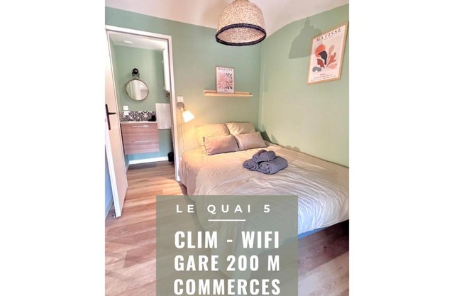 LE QUAI 5 - Studio NEUF CALME - CLIM - WiFi - Gare à 200m